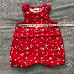 Vintage Carters Baby Bubble Romper Red Nautical Tagged 0-3 mo (see measurements)